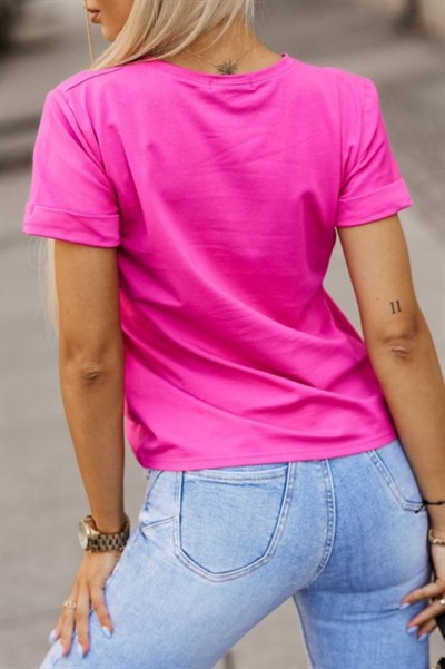 Kadın Kuş Desenli Süprem T-shirt