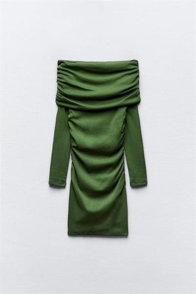 Kadın Madonna Mendil Yaka Fırsat ürün Büzgülü Mini Elbise