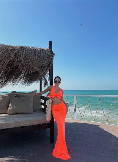 Kadın Mayo Kumaş Bağlamalı Crop Ve Maxi Boy Etek Ikili Takım