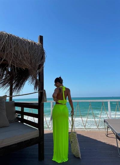 Kadın Mayo Kumaş Bağlamalı Crop Ve Maxi Boy Etek Ikili Takım