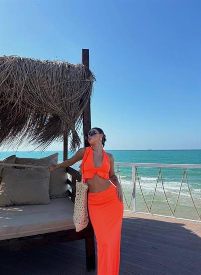 Kadın Mayo Kumaş Bağlamalı Crop Ve Maxi Boy Etek Ikili Takım