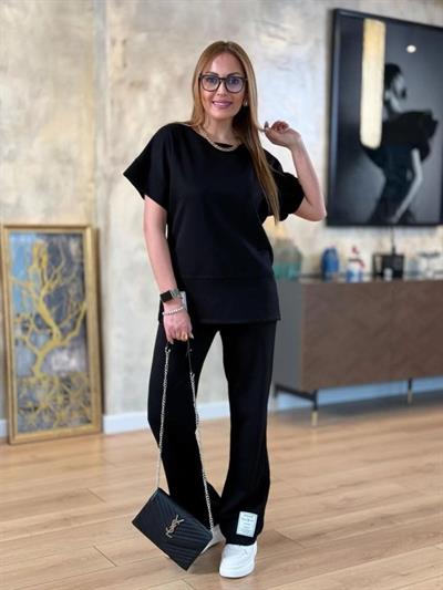 Kadın Modal Kumaş Armalı Geniş Kol İkili Takım