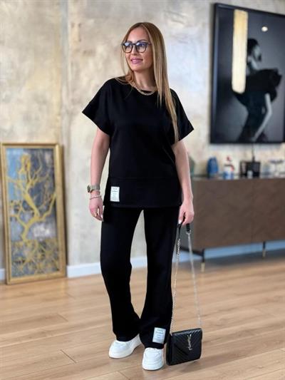 Kadın Modal Kumaş Armalı Geniş Kol İkili Takım