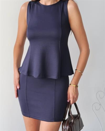 Kadın Modal Kumaş Volanlı Mini Etek Takım