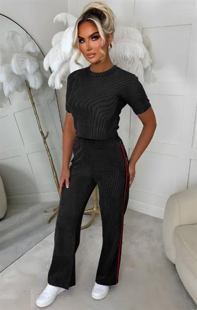 Kadın Ottoman Kumaş şerit Detaylı Ikili Takım