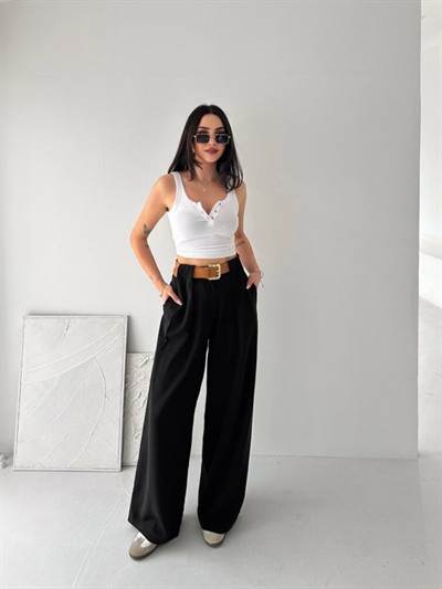 Kadın Pileli Kemerli Pantolon