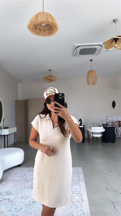 Kadın Polo Yaka Mini Elbise