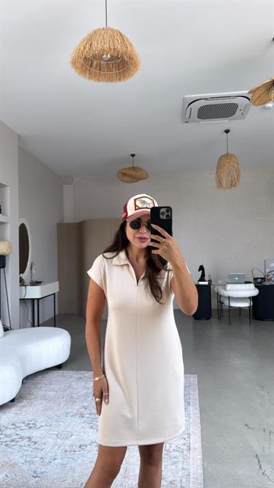Kadın Polo Yaka Mini Elbise