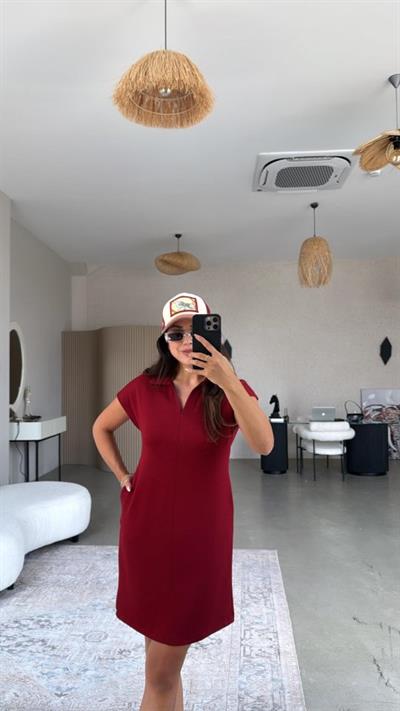 Kadın Polo Yaka Mini Elbise