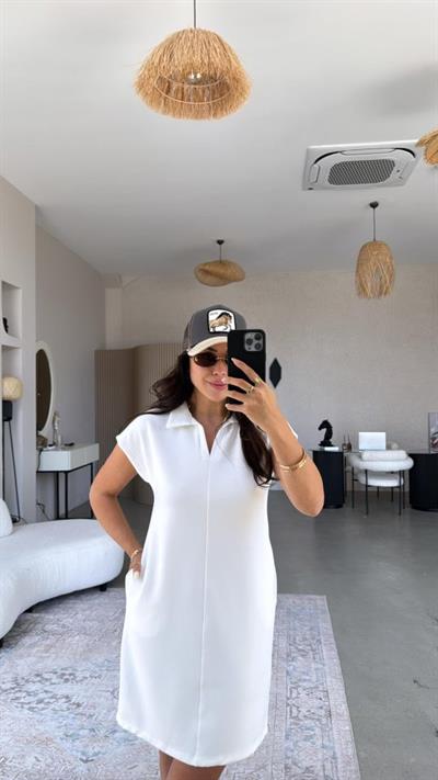 Kadın Polo Yaka Mini Elbise
