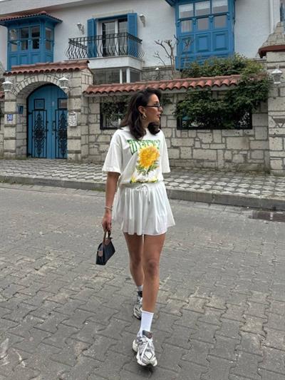 Kadın Sandy Kumaş Bağıcık Detaylı şort