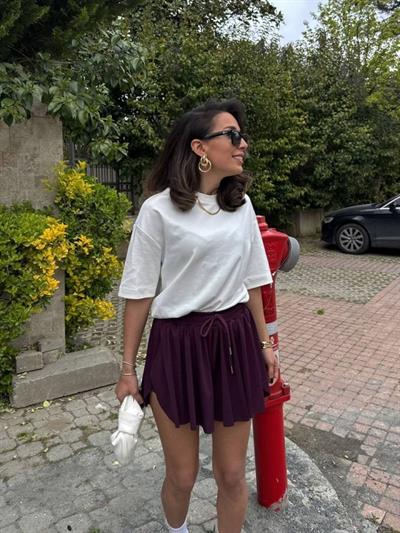 Kadın Sandys Kumaş Bağıcık Detaylı şort