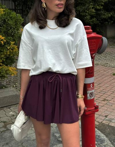 Kadın Sandys Kumaş Bağıcık Detaylı şort