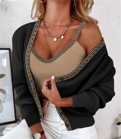 Kadın Scuba Dalgıç Kumaş Bluz Ve Hırka Fırsat ürün Ikili Takım