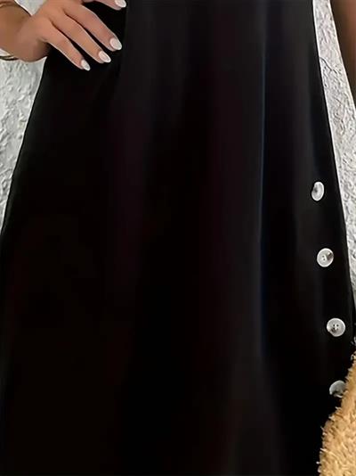 Kadın Sıfır Kol Kalın Askılı Güpür Detaylı Sol Tarafı Beş Düğmeli Viskon