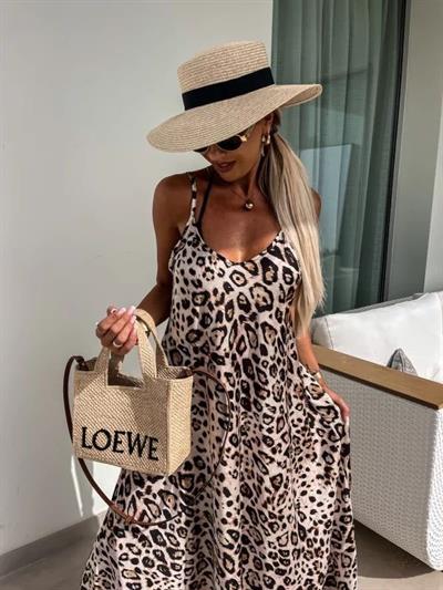 Kadın Suprem Kumaş Leopar Desenli Elbise