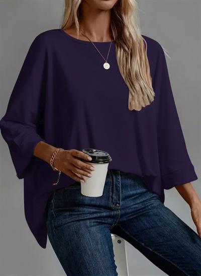 Kadın Truvakar Kollu Bisiklet Yaka Viskon Bluz