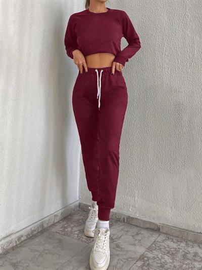 Kadın Uzun Kollu Bisiklet Yaka Iki Iplik Takım