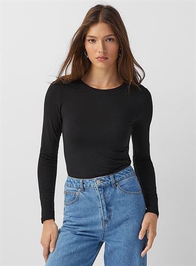 Kadın Uzun Kollu Bisiklet Yaka Süprem Bluz