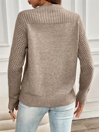 Kadın Uzun Kollu Bisiklet Yaka Triko Bluz