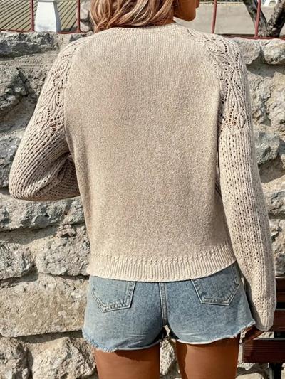 Kadın Uzun Kollu Bisiklet Yaka Triko Bluz