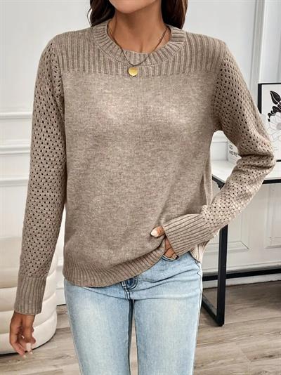 Kadın Uzun Kollu Bisiklet Yaka Triko Bluz