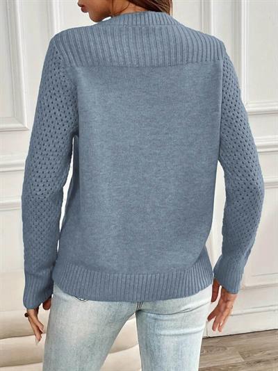 Kadın Uzun Kollu Bisiklet Yaka Triko Bluz