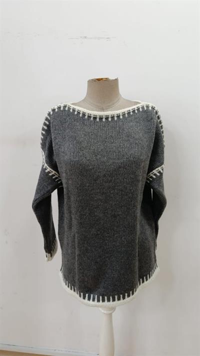 Kadın Uzun Kollu Kayık Yaka Triko Bluz