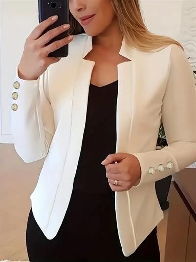 Kadın Uzun Kollu Kol Düğme Detay Ithal Krep Ceket