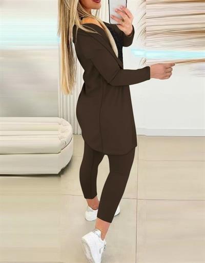 Kadın Uzun Kollu Krep üçlü Takım