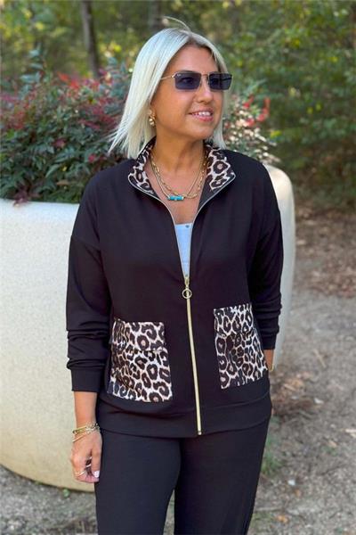 Kadın Uzun Kollu Lepoar Cep Detay Modal Kumaş Ikili Takım