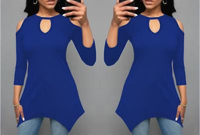 Kadın Uzun Kollu Omuz Ve Göğüs Dekolte Detay Viskon Bluz