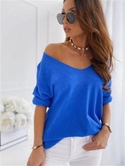 Kadın Uzun Kollu V Yaka Triko Bluz