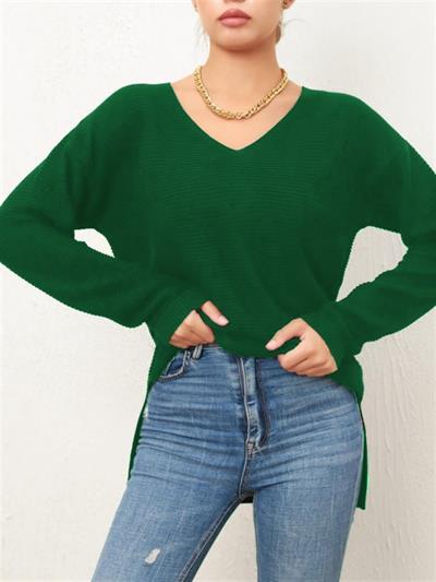 Kadın Uzun Kollu V Yaka Triko Bluz