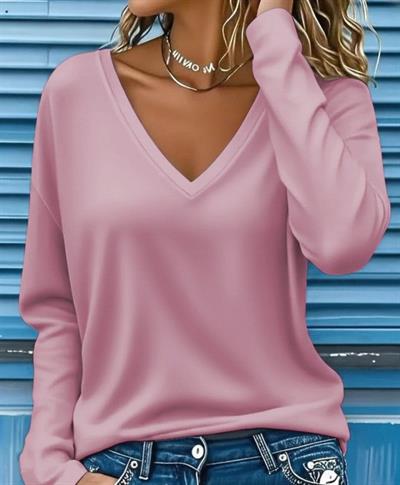 Kadın Uzun Kollu V Yakalı Dalgıç Bluz