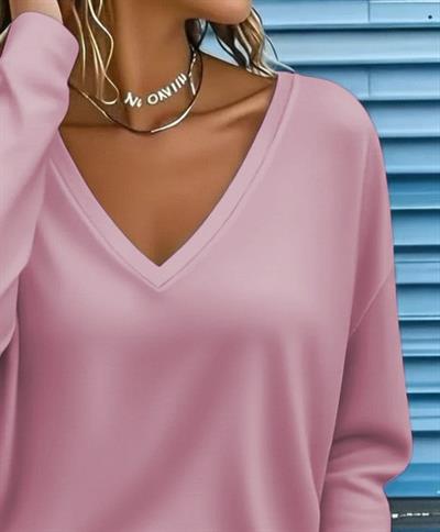 Kadın Uzun Kollu V Yakalı Dalgıç Bluz