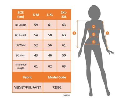 Kadın Uzun Kollu önü Açık Fermuarlı Pulpayetli Kadife Ceket