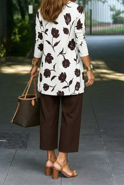 Kadın Uzun Kollu önü Açık Modal Ceket Kolsuz Viskon Iki Iplik Bluz Ve Pantolon üçlü Takım