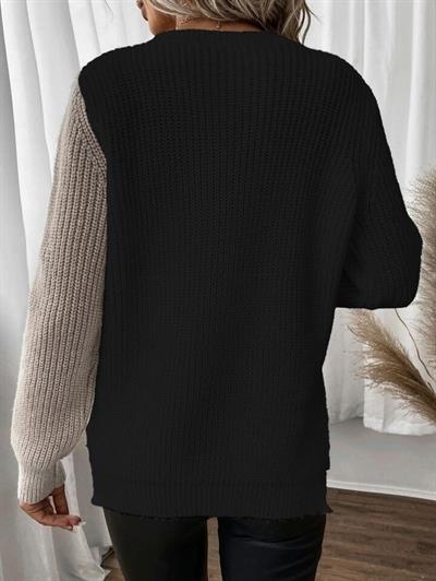 Kadın Uzun Kollu üç Renk Triko Bluz