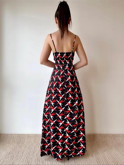 Kadın V Yaka Göğüs Ve Sırt Dekolteli Fırsat ürün Maxi Moy Elbise