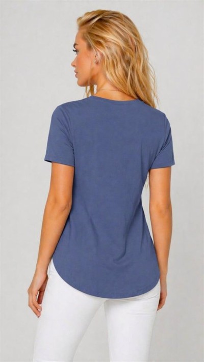 Kadın Yırtmaç Detaylı Viskon Kumaş Bluz