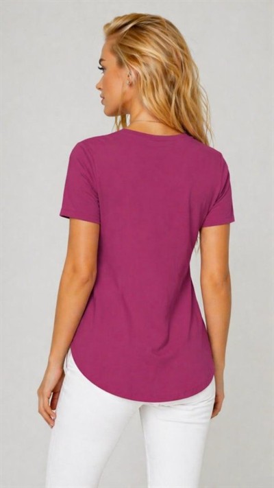 Kadın Yırtmaç Detaylı Viskon Kumaş Bluz