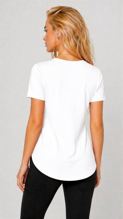 Kadın Yırtmaç Detaylı Viskon Kumaş Bluz