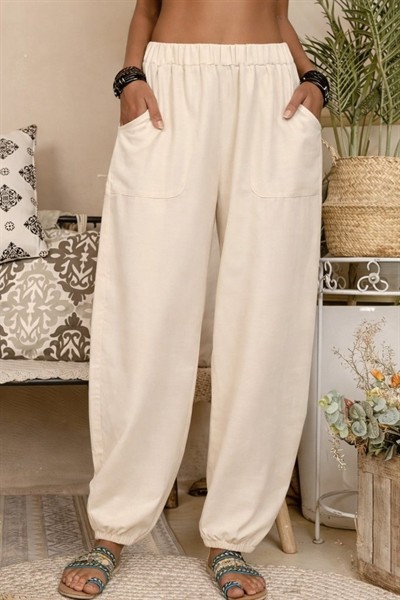 Kadın Yüksek Bel Cep Detaylı Pantolon