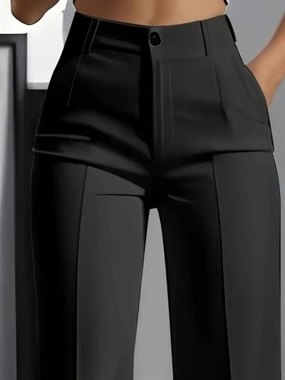 Kadın Yüksek Bel Cepli Ithal Krep Pantolon