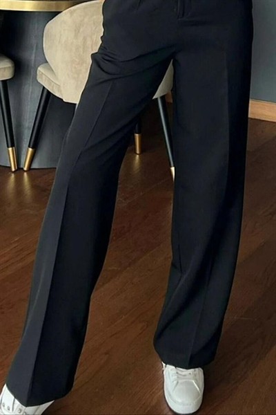 Kadın Yüksek Bel Cepli Ithal Krep Pantolon