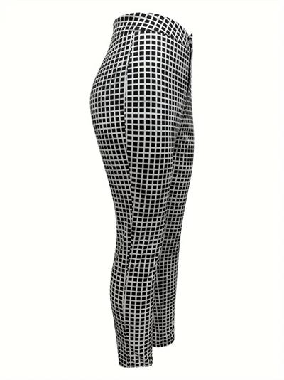 Kadın Yüksek Bel Desenli Dalgıç Pantolon