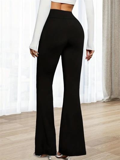 Kadın Yüksek Bel Geniş Paçalı Dalgıç Tayt