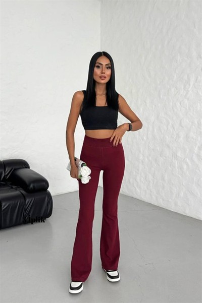 Kadın Yüksek Bel Ispanyol Paça Tayt