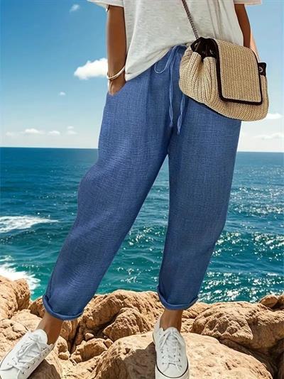 Kadın Yüksek Bel Lastikli Belde Bağcık Detaylı Aerobin Pantolon